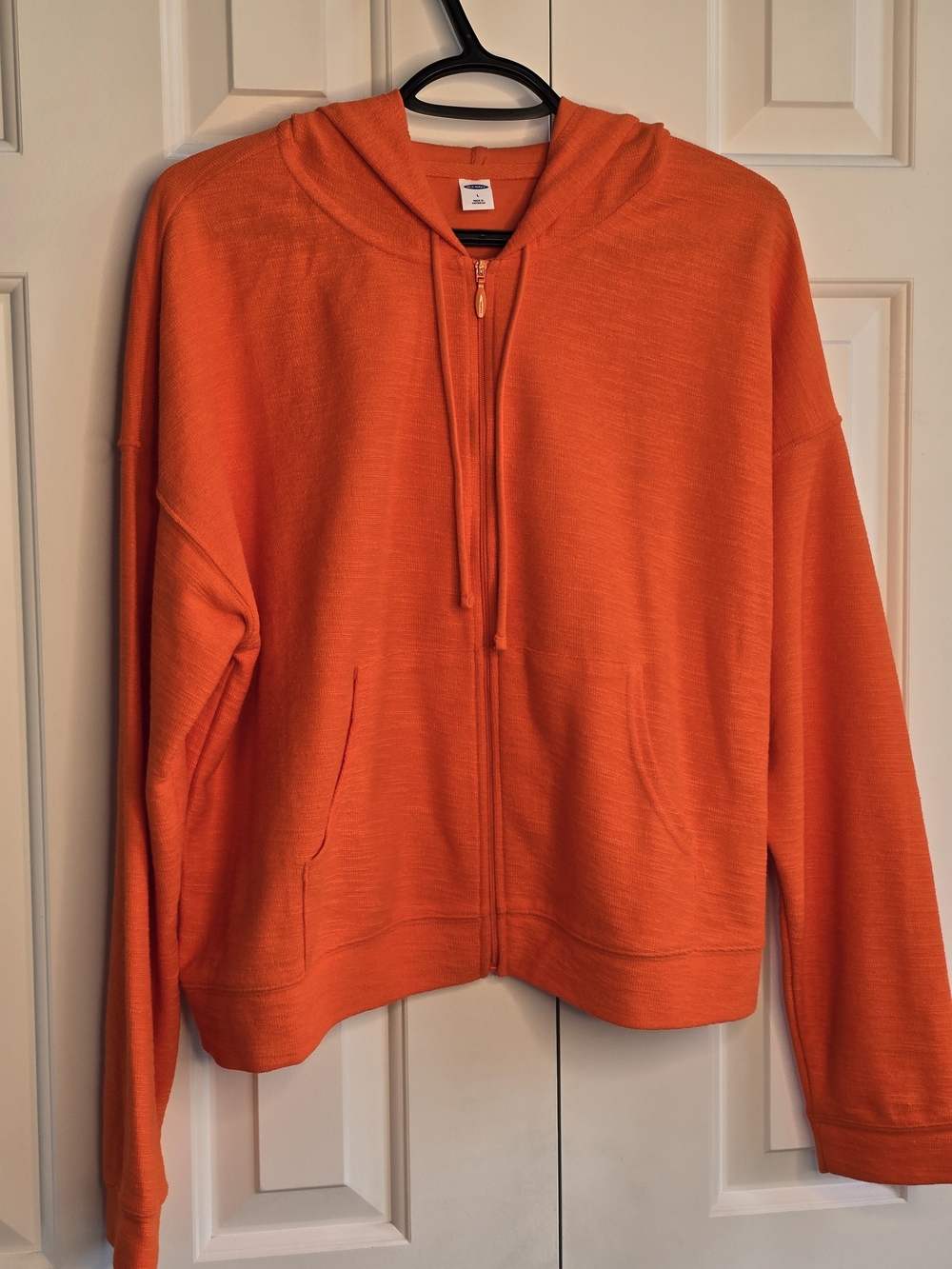 Old Navy Orange Full Zip Cropped Hoodie